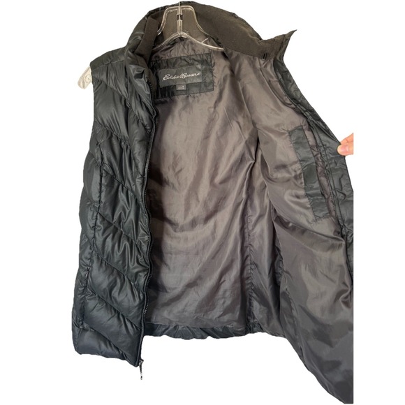 Eddie Bauer Vest Womens Small Black EB650 Down Puffer Quilted Full Zip Thick - Picture 8 of 8